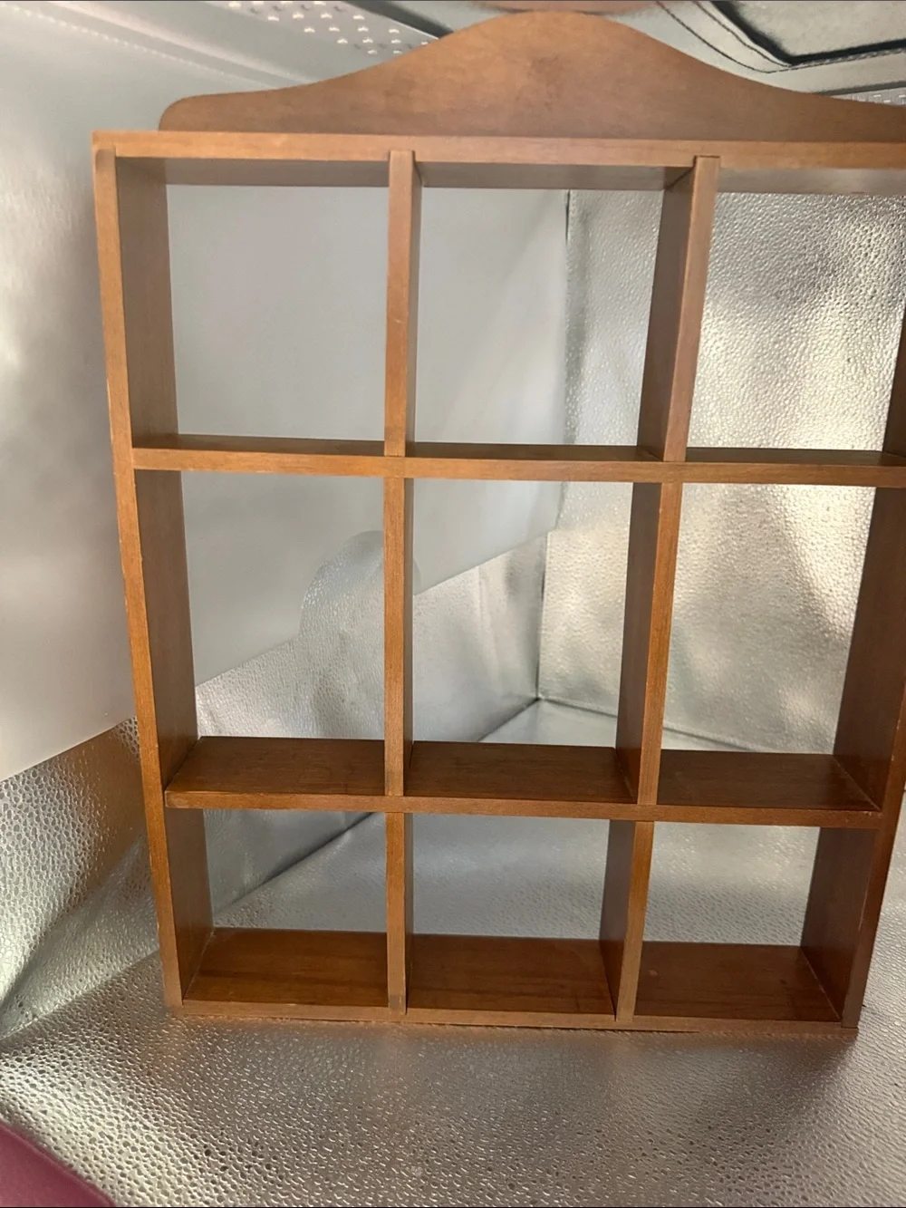 Wooden 9 Cubby Wall Shelf - Brown - Picture 3 of 3